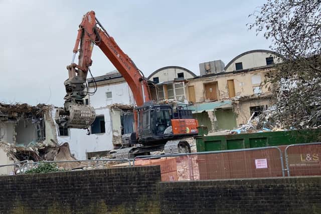 The former magistrates court in Trinity Street, Fareham, being demolished