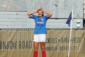 Jade Bradley can't believe she's just scored from a corner. Picture: Dave Haines