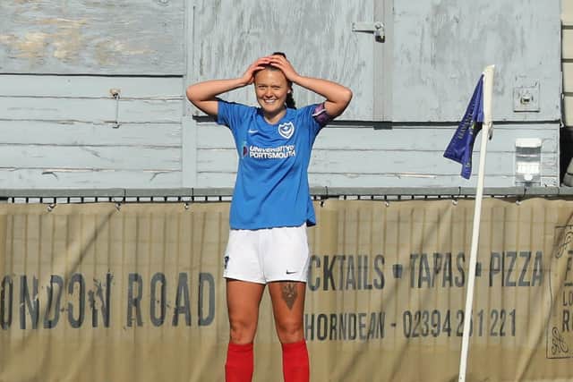 Jade Bradley can't believe she's just scored from a corner. Picture: Dave Haines