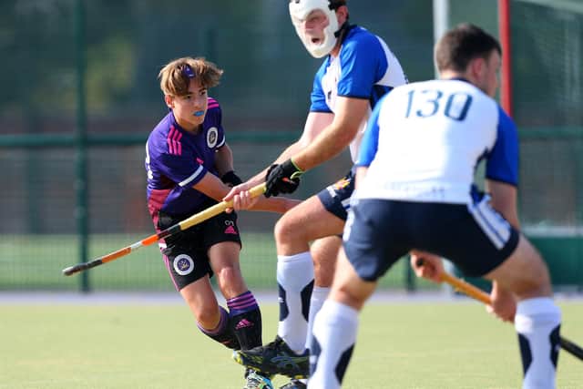 Owen Barnes (purple) netted twice as Portsmouth hammered Southampton 7-0.
Picture: Chris Moorhouse