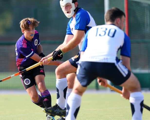 Owen Barnes (purple) netted twice as Portsmouth hammered Southampton 7-0.
Picture: Chris Moorhouse