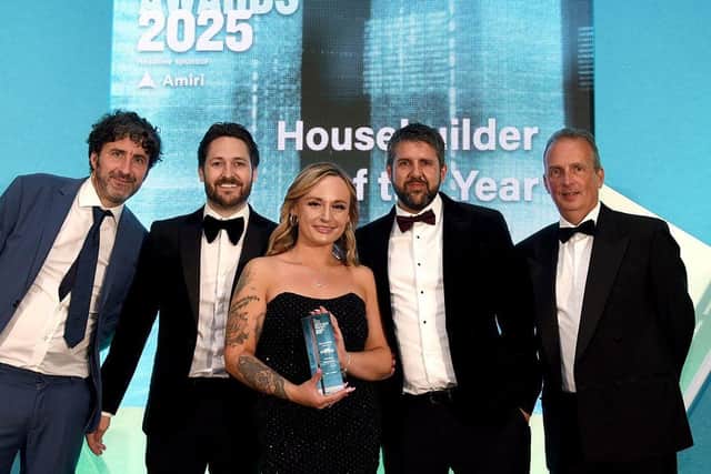 Collecting the award for Housebuilder of the Year at the South Coast Property Awards