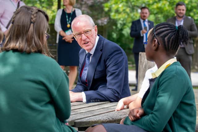 Nick Gibb MP talking to Gatcombe Primary School pupils. Picture: Habibur Rahman