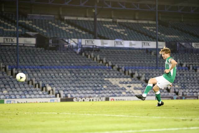 Marley Ridge converts Moneyfields' winning penalty. Picture: Chris Moorhouse