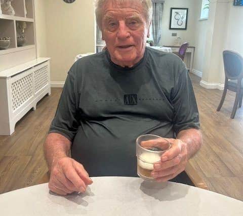 Enjoying beer