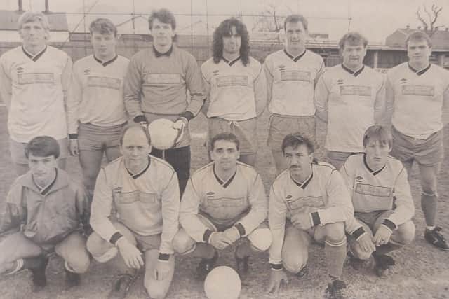 Avenue Hotel, Purcell Cup winners. Back (from left): Jimmy Wearn, Brent Gillingham, Franny Boyle, Mark Ware, Jimmy Lampitt, Ian Forbes, George Bartholemew. Front: Neil Chandler, Pete Humphries, Lou Savage, Jeff Clements, Ricky Horn.