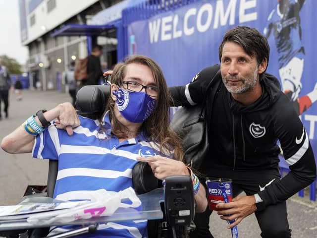 Danny Cowley arriving at Fratton tonight