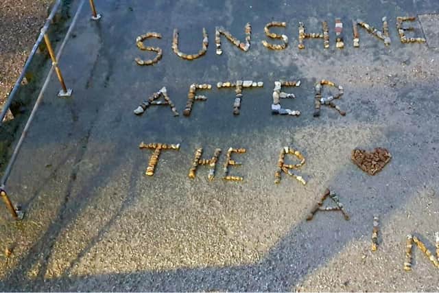Graham Culton stone messages across Portsmouth.