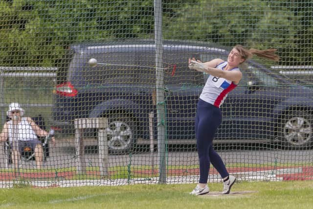 Cerys Thomas was second in the hammer at the Welsh Championships. Picture: Paul Smith.