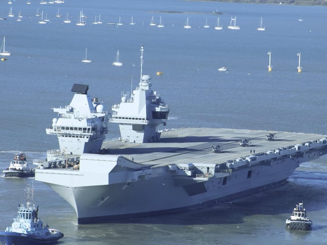 HMS Prince of Wales sailing from Portsmouth on February 12.