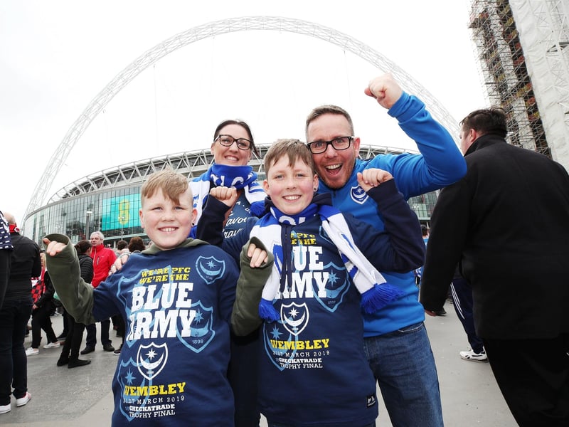 More than 40,000 Pompey fans saw the Blues beat Sunderland on penalties in the 2019 Checkatrade Trophy final