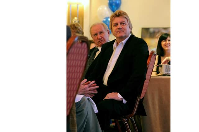 Dave Rees, left, with Pompey great Alan Biley
