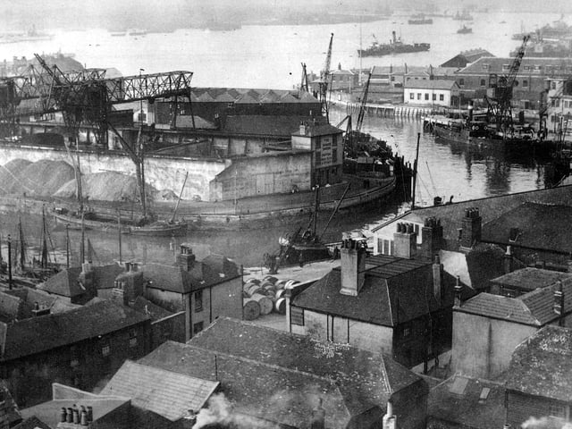 The Camber Dock taken from the top of the cathedral  bell tower circa 1930. Picture: costen.co.uk