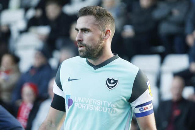 Pompey captain Clark Robertson is a doubt for the game against Derby after picking up an Achilles injury at Morecambe last Saturday