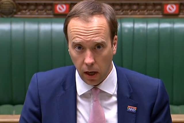 Health secretary, Matt Hancock, announced in Parliament that anyone over five who is experiencing symptoms is entitled to a coronavirus test.
Photo by -/PRU/AFP via Getty Images)