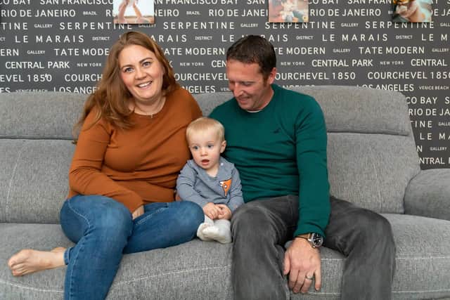After five rounds of IVF treatment, Sam and Alan Canaway, 45, have their ray of sunshine - their 19-month-old daughter Robyn.  Picture: Mike Cooter (231022)