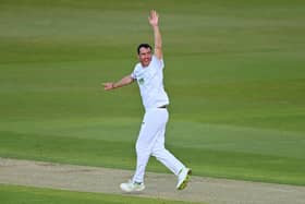 Kyle Abbott now has 33 Championship wickets in seven  games in 2021. Photo by Dan Mullan/Getty Images.