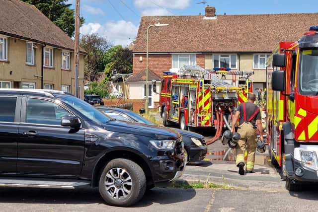 The aftermath of the fire which firefighters extinguished in Woodlands Way, Havant, earlier this morning (June 22). Picture: Habibur Rahman.