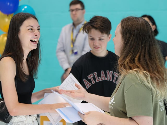 Students opening their results at UTC, Hilsea
Photos by Alex Shute