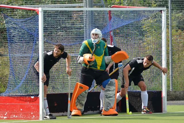 George Harris in goal for Fareham. Pic: Neil Marshall.