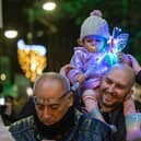 Bagging a top spot to watch the Christmas lights being turned on in Fareham on November 18.