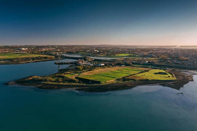 Aerial view of the Tipner West site as it is currently. Photo: © Strong Island