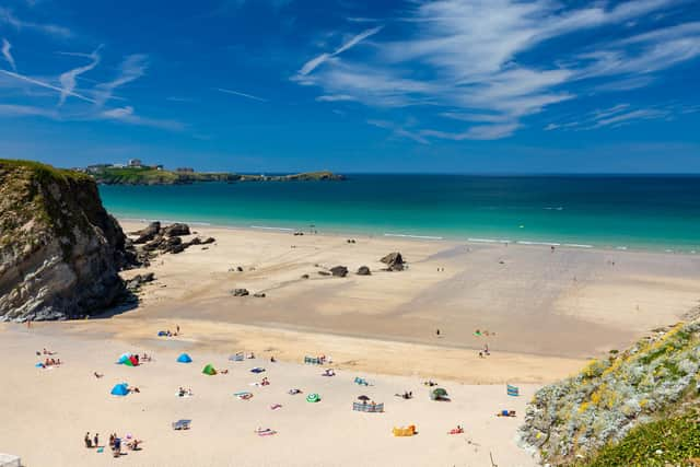 Stunning blue sky above Lusty Glaze Beach