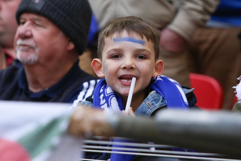 Pompey fans at Wembley against Sunderland in the Checkatrade Trophy final on March 31, 2019. Picture: Habibur Rahman