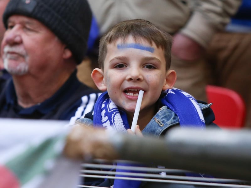Pompey fans at Wembley against Sunderland in the Checkatrade Trophy final on March 31, 2019. Picture: Habibur Rahman