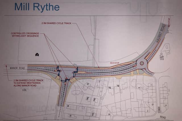 Havant Borough Council's proposed changes at Mill Rythe as part of the £6.4m Hayling Island Transport Assessment.  
