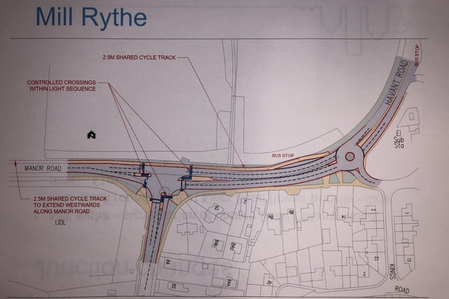 Havant Borough Council's proposed changes at Mill Rythe as part of the £6.4m Hayling Island Transport Assessment.