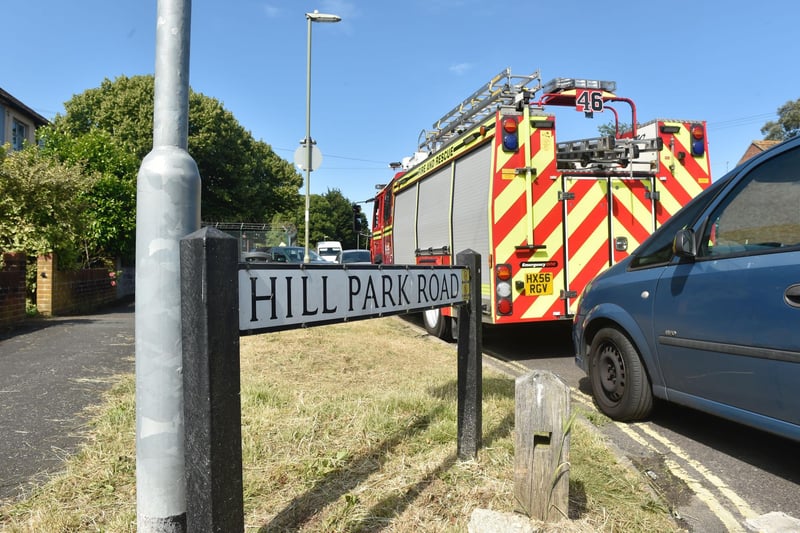 Firefighters tackled a blaze that affected eight houses in Hill Park Road, Gosport. Fire crews remain at the scene to assess the damage and the cause.