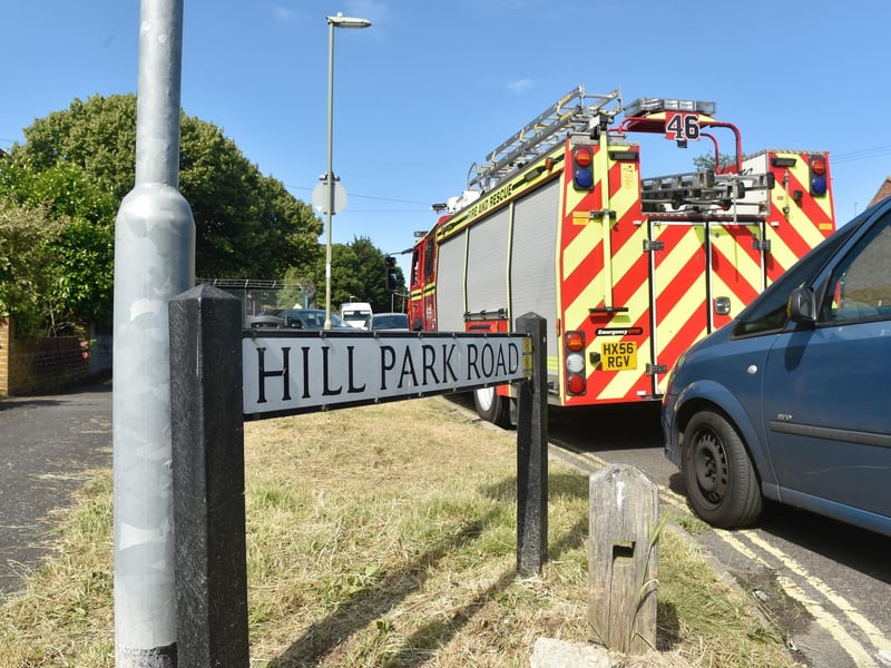 Firefighters tackled a blaze that affected eight houses in Hill Park Road, Gosport. Fire crews remain at the scene to assess the damage and the cause.