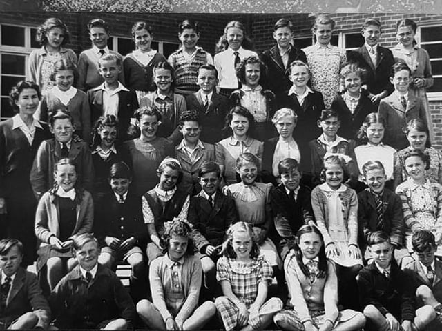 Portchester Secondary School 1948
Allan Chamberlain fourth from the left top row. Fair-isle pullover.
Picture: Allan Chamberlain collection