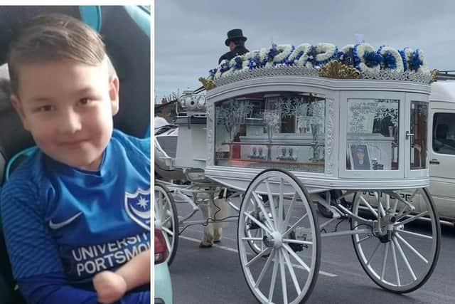 The funeral cortege of Ace Rewcastle, from Portsmouth, left Paulsgrove earlier this morning.