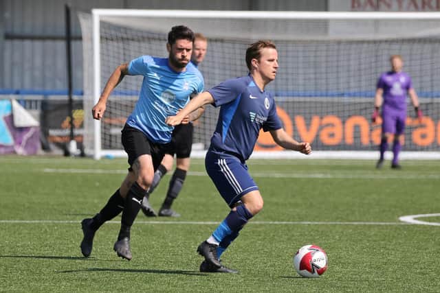 North End Cosmos (dark blue) v Wicor Mill. Picture by Kevin Shipp