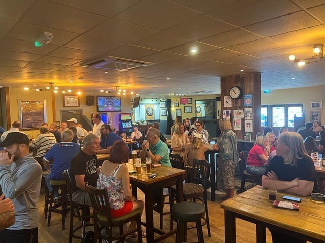 Fans at the Westleigh Pub in Havant for England women's World Cup final with Spain