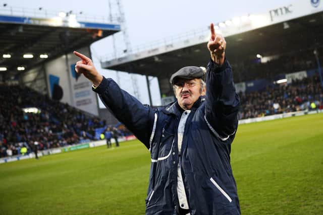 Frank Burrows after being introduced to Pompey fans at Fratton Park in 2018.