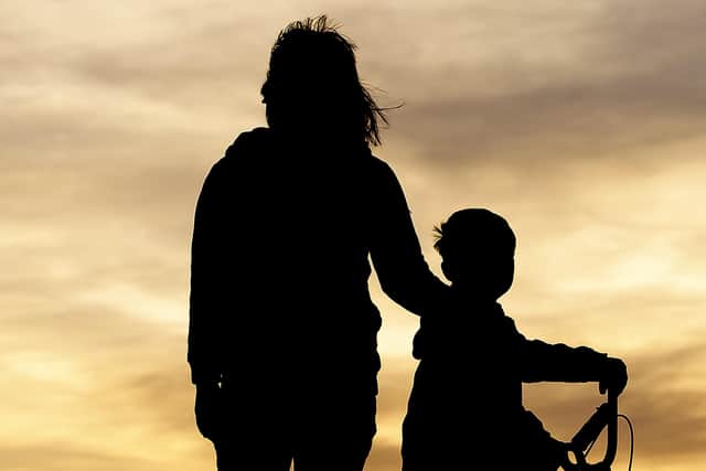 File photo of a mother and son.