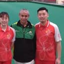 Robert Simpson, second right, has been representing Jamaica in the Commonwealth  Games bowls tournament this week. Picture: Jamaica bowls Instagram