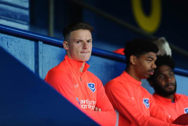 Cameron Pring will be on the bench for Pompey's game against Shrewsbury today. Picture: Sarah Standing (010920-6395)