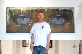 Paul Stone otherwise known as artist My Dog Sighs opens his new exhibition on Friday, June 14, called 'We Shelter Here, Sometimes' at Storehouse No9 in Portsmouth Historic Dockyard.

Picture: Sarah Standing (130624-833)