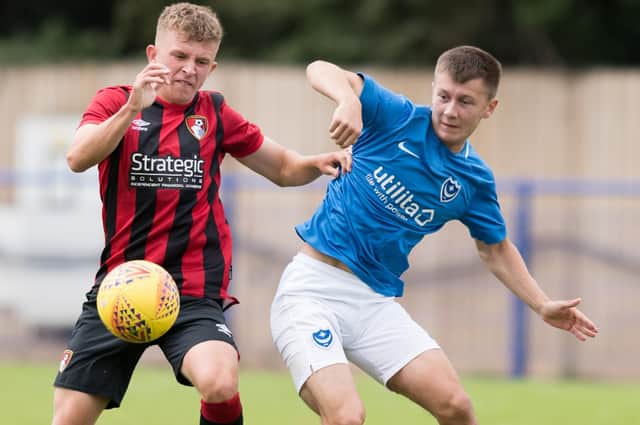 Alfie Stanley scored two penalties for Pompey at AFC Totton. Picture: Duncan Shepherd