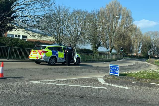Police cordon on Petersfield Road in Havant on March 20, 2022