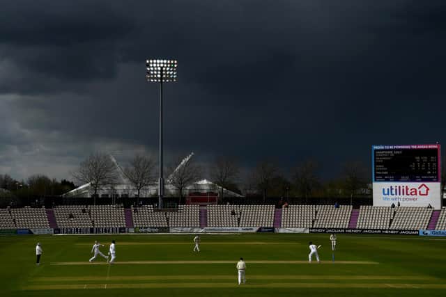 A general view of play during day two of the LV= Insurance County Championship match between Hampshire and Somerset at The Ageas Bowl. Photo by Alex Davidson/Getty Images.