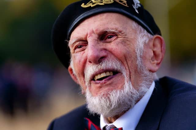 D-Day veteran Joe Cattini, then  99, on Horse Guards Parade last November after marching along Whitehall for the Remembrance Sunday service at the Cenotaph in London Picture: Victoria Jones/PA Wire