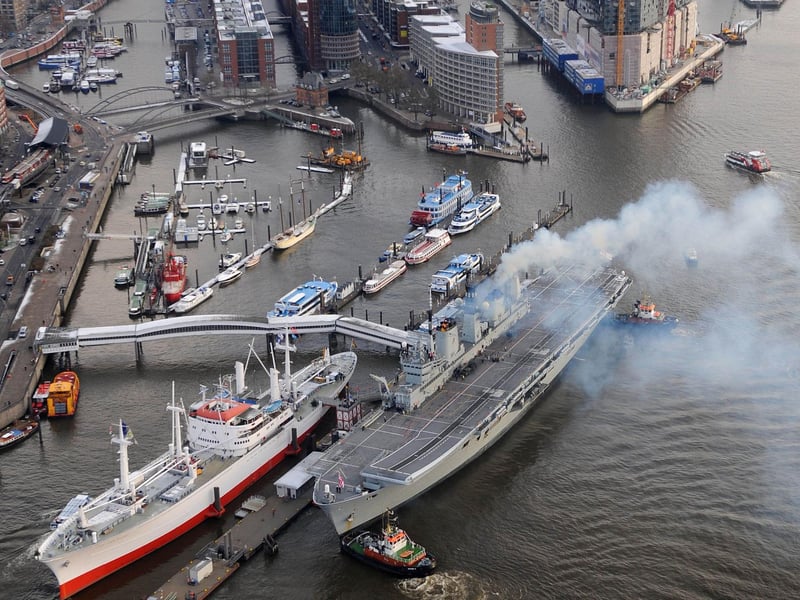 HMS Ark Royal sets sail for home for the final time. After being alongside in Hamburg for five days she will now set sail for Portsmouth and return home for the final time before being put out of service at the end of the year. Picture: LA(PHOT) Abbie Gadd RN.