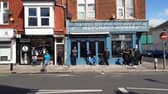Line outside Top Barbers in Southsea