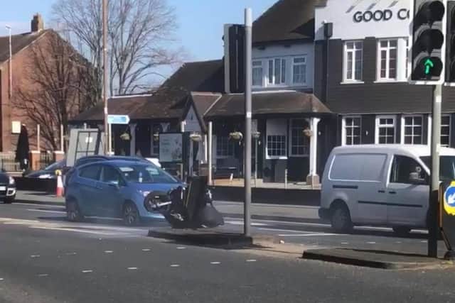A motorbike has crashed in Eastern Road, Portsmouth, on February 27 outside the Good Companion pub.