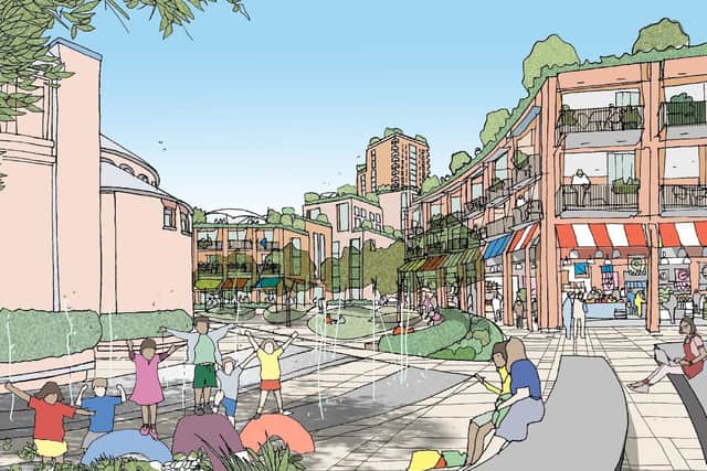 An artist's impression of what a new public square near St Agatha's Church on the former Tricorn site could look like.
Picture: Portsmouth City Council
